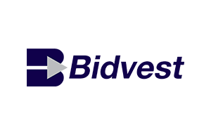 Logotipo de Bidvest en los colores de su marca sobre un fondo transparente.