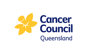 Logotipo de Cancer Council Queensland en los colores de su marca sobre un fondo transparente.