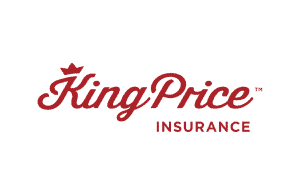 Logotipo de King Price Insurance en los colores de su marca sobre un fondo transparente.