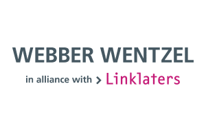 Logotipo de Webber Wentzel (en alianza con Linklaters) en los colores de su marca sobre un fondo transparente