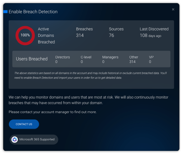 Breach detection 2 Captura de pantalla de un ordenador