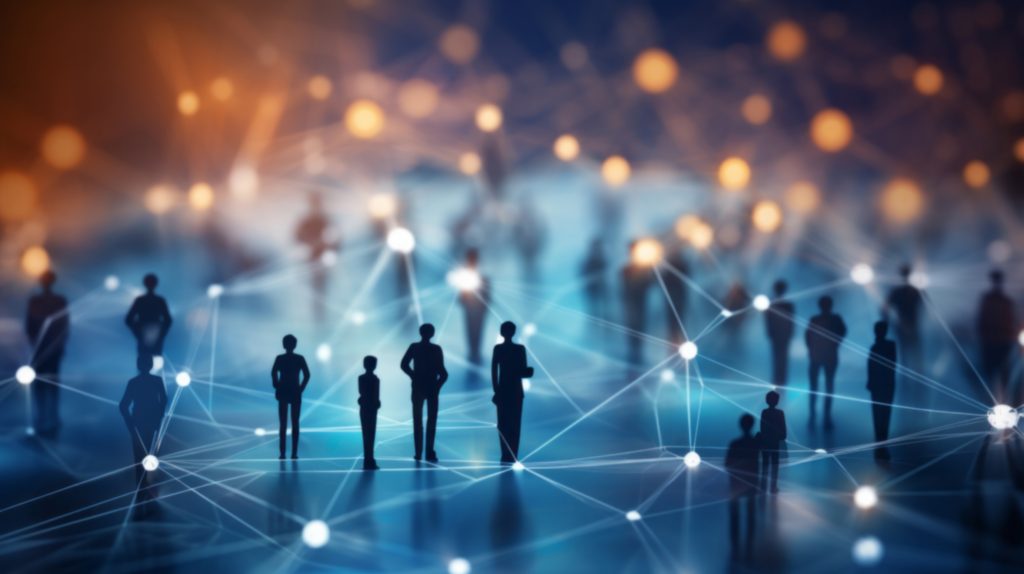 A Group Of People Standing In A Line