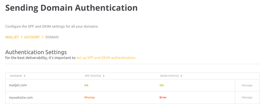 Mailjet Dkim Screenshot 1