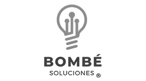 Logo de Bombe Solutions en los colores de su marca sobre un fondo transparente