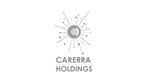 Logo de Carerra Holdings en escala de grises sobre un fondo transparente