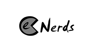 Logo de Enerds en escala de grises sobre un fondo transparente
