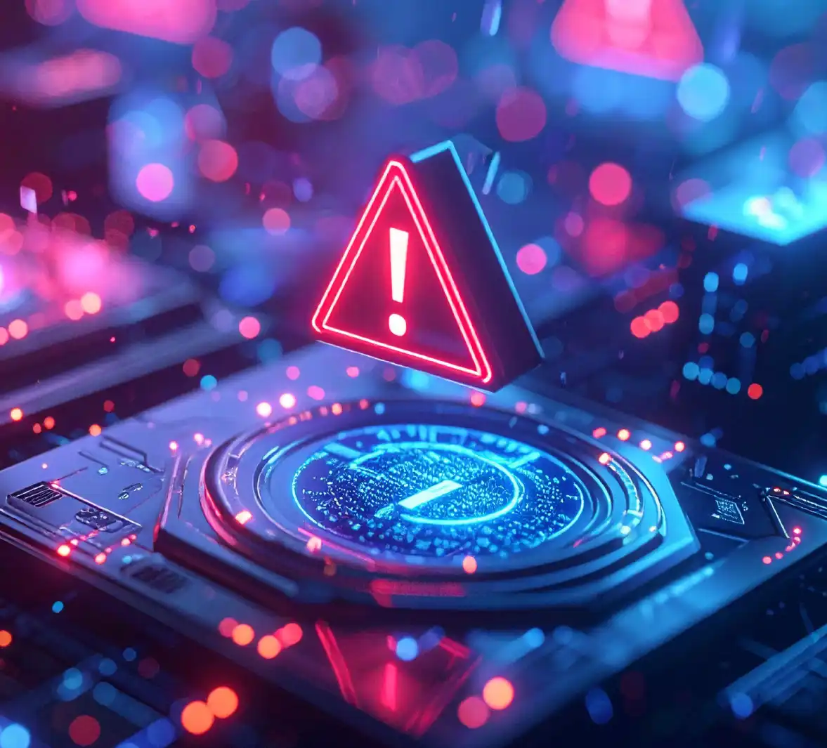 Futuristic Digital Alert With Neon Colors