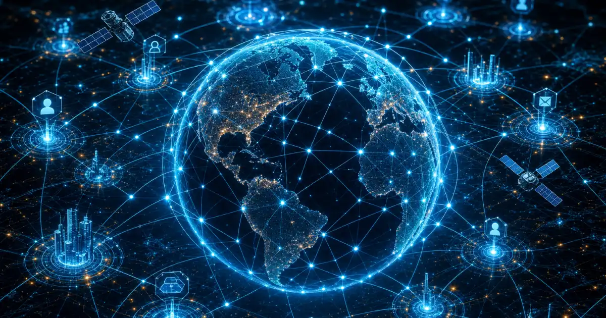 Digital World Globe With Network Connections