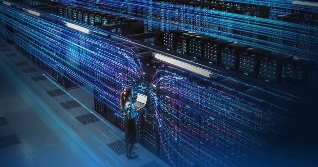 Server Rack And Digital Expert Monitoring Status