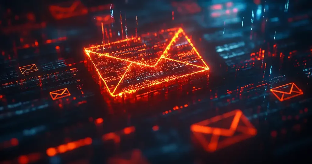 Sobres de correo electrónico digitales rojos