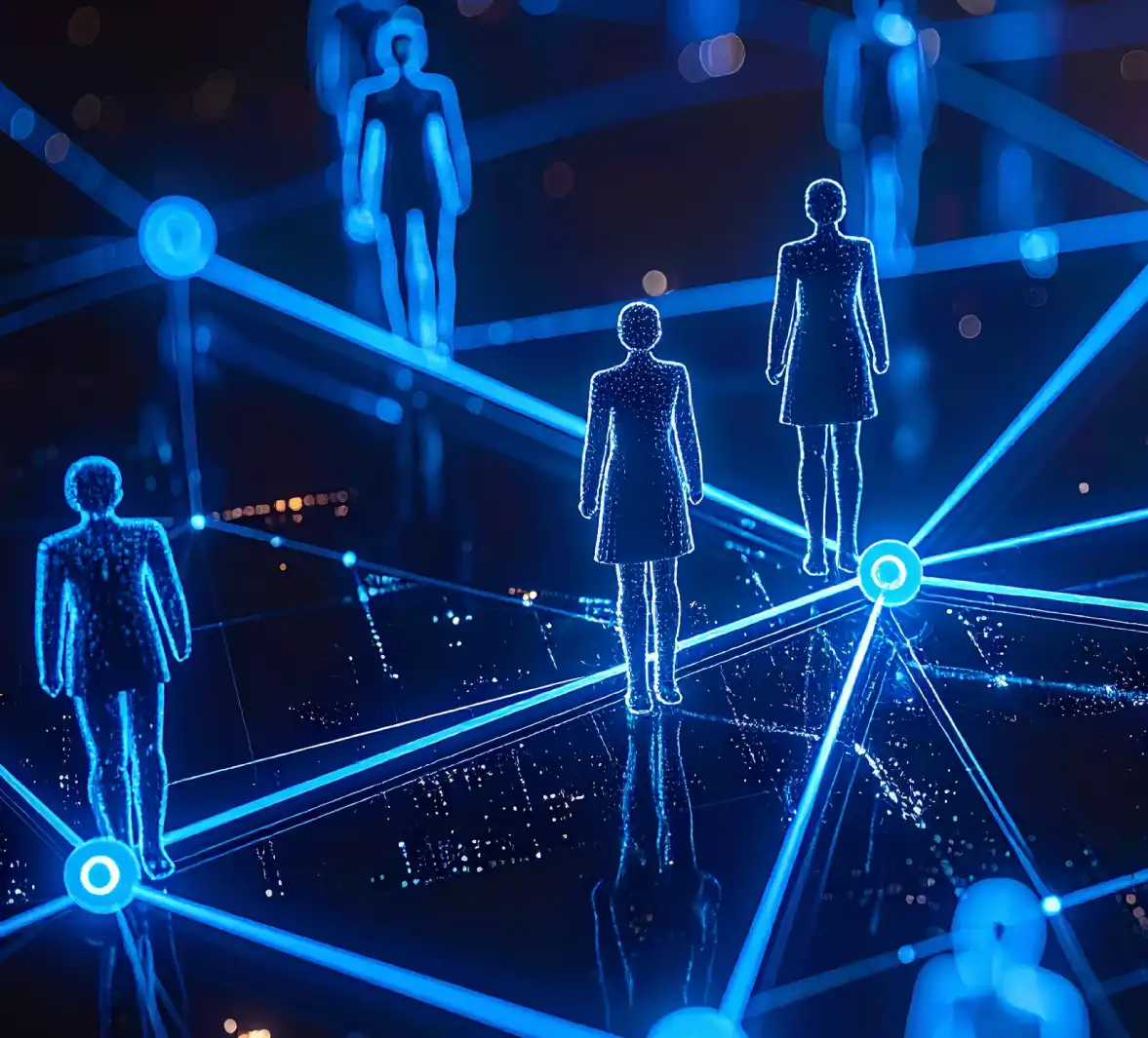 Digital People Connected In A Network