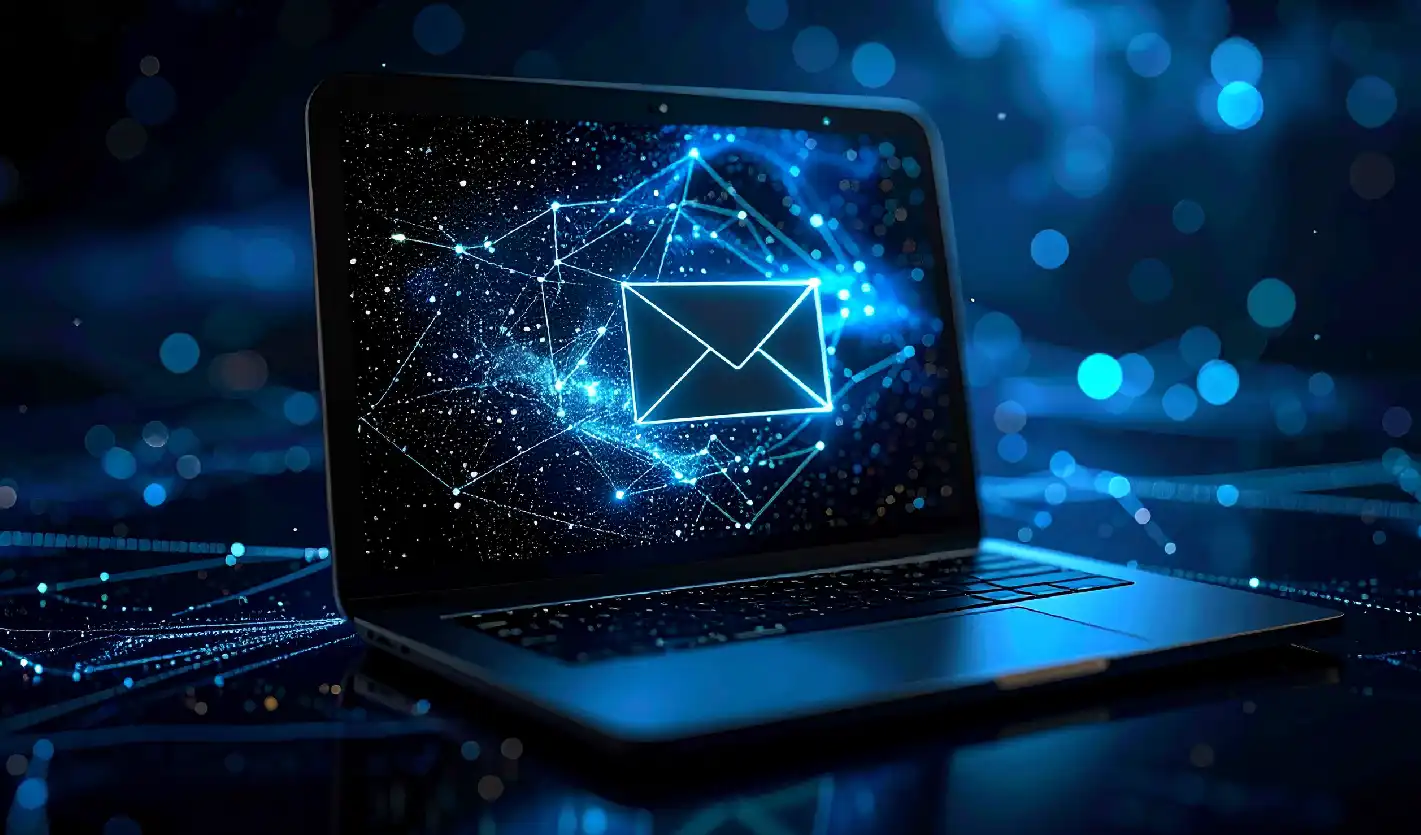 Digital Email Envelope On A Laptop In A Cyber Environment