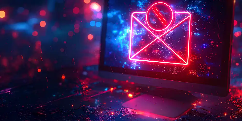 Email Icon With A No Entry Sign In A Digital Environment