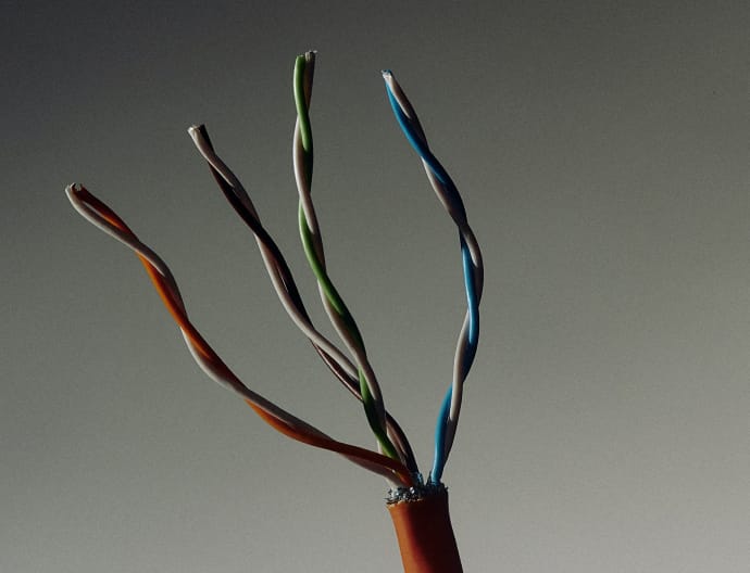 A Close-Up Of Four Wires