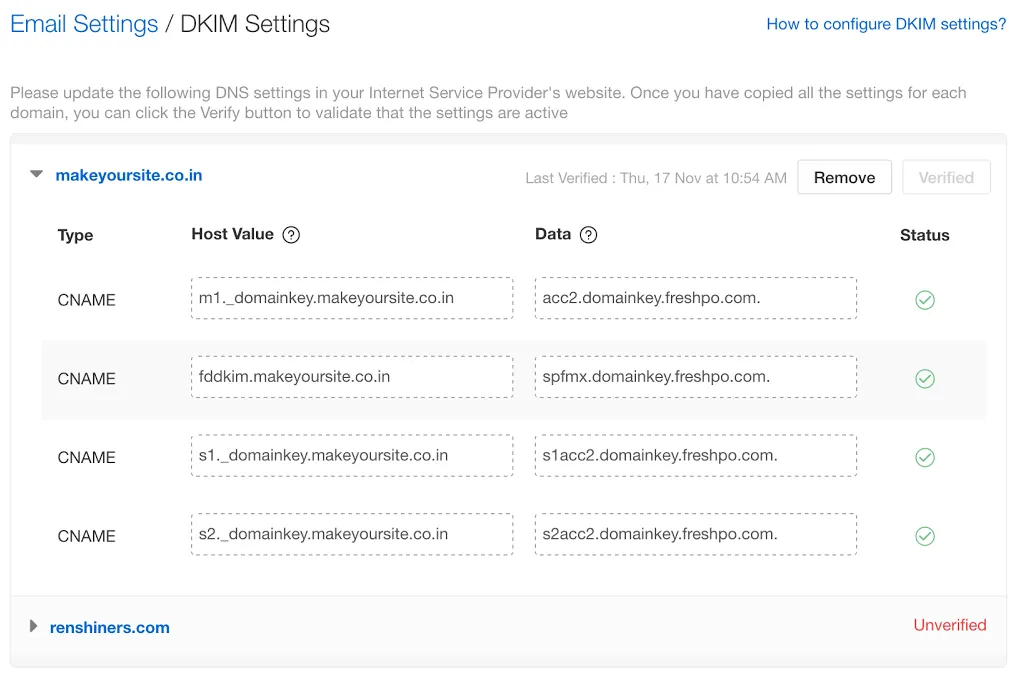 Freshdesk Dkim Screenshot 1
