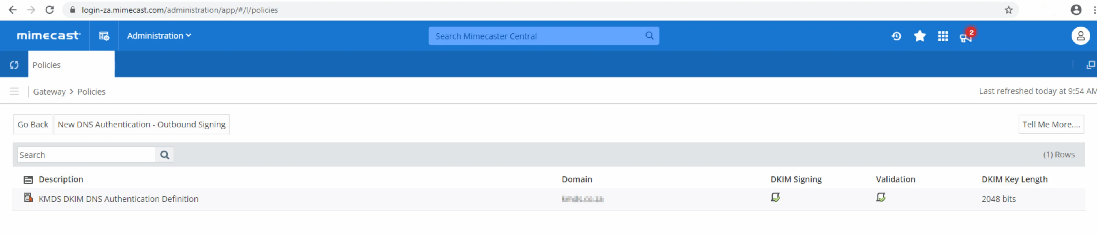 Mimecast Dkim Screenshot 10
