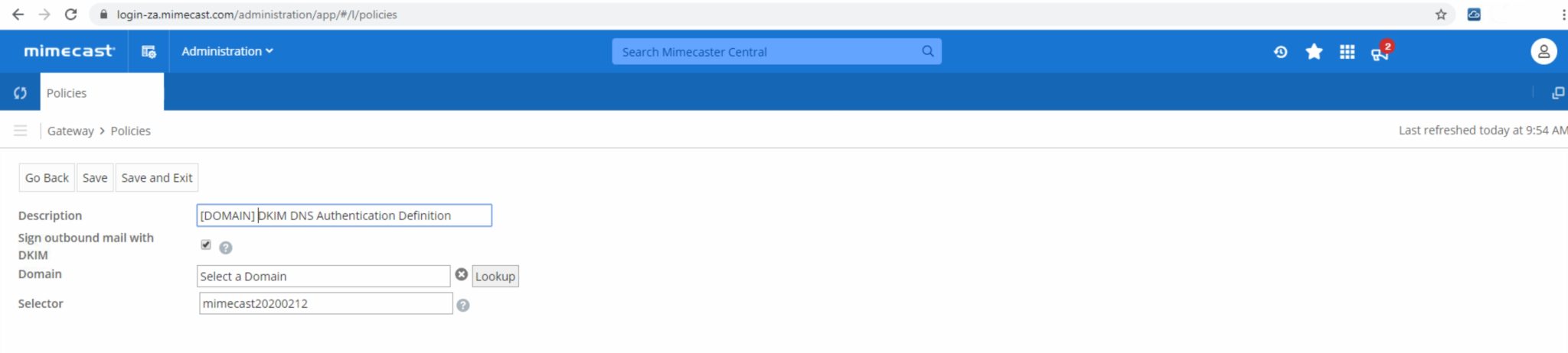 Mimecast Dkim Screenshot 4