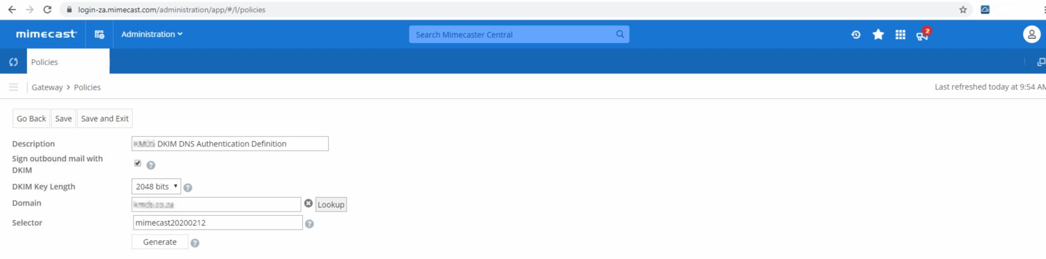 Mimecast Dkim Screenshot 6