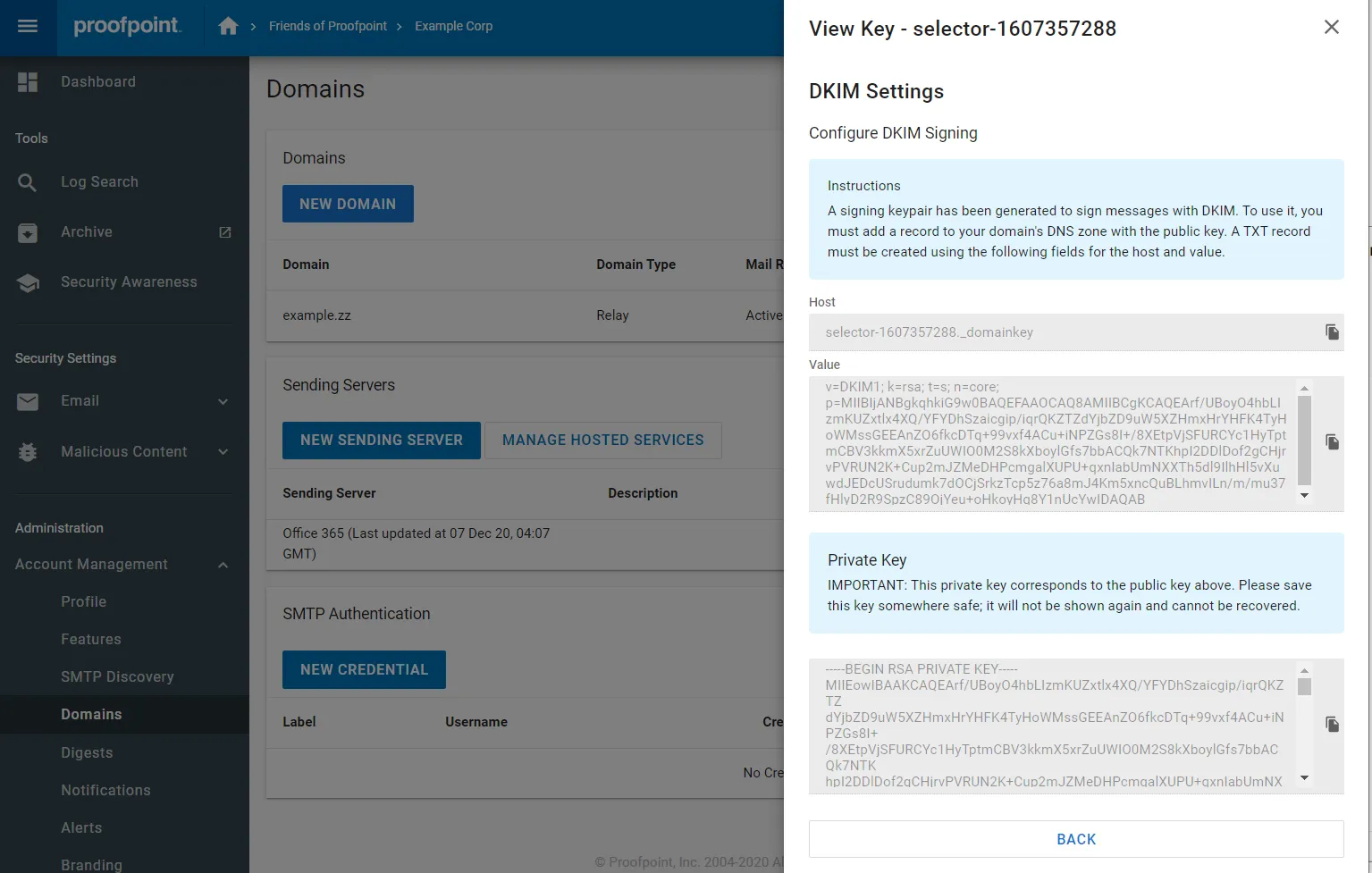 Proofpoint Dkim Screenshot 3