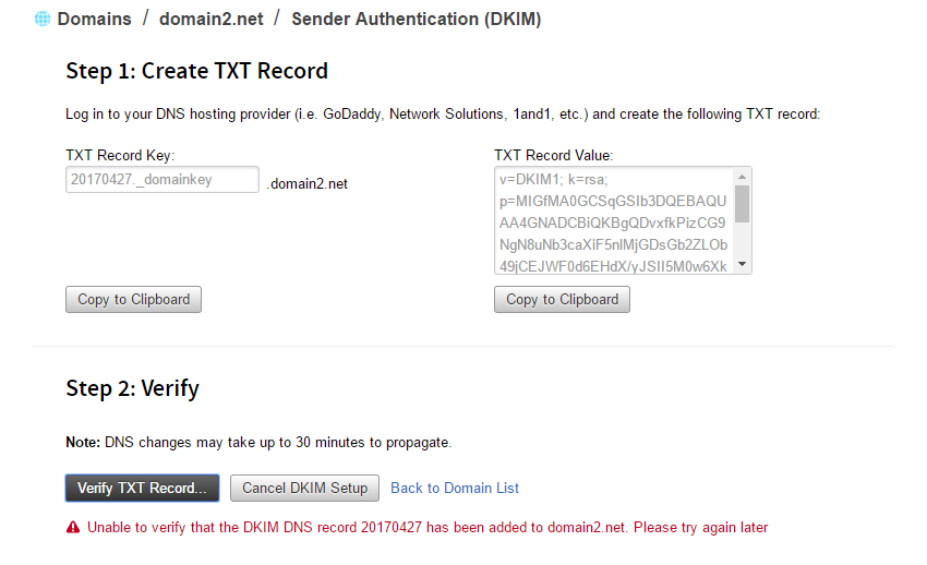 Rackspace Dkim Screenshot 1