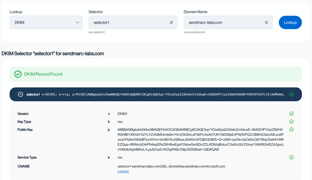 Check If A Public Key Is Published With Our Dkim Lookup Tool.