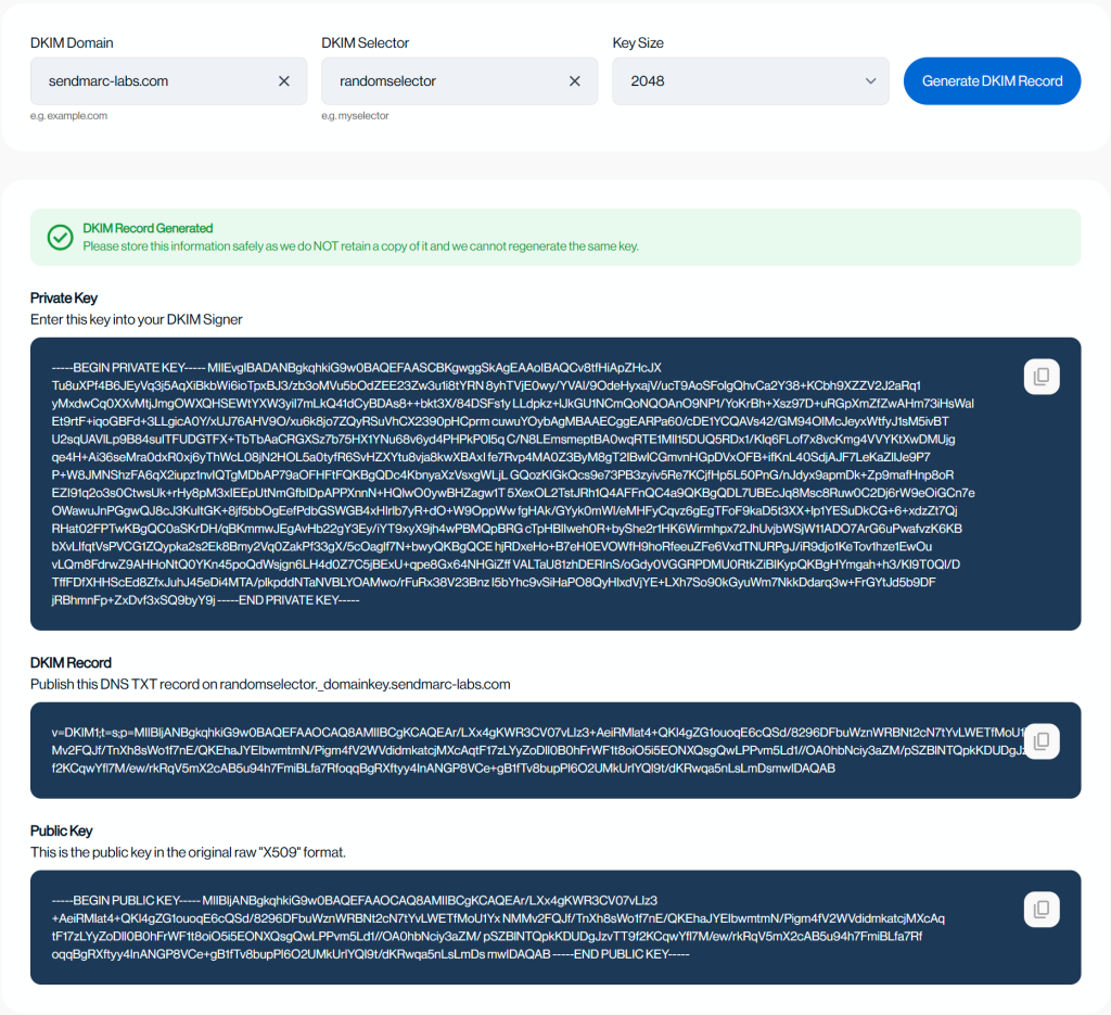 Create A Private Key For Your Domain With Our Dkim Key Generator.