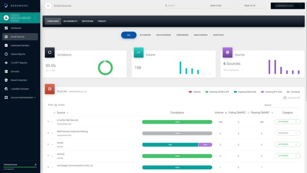 Customer Portal Email Sources 1 | Sendmarc | Dmarc Protection And Security