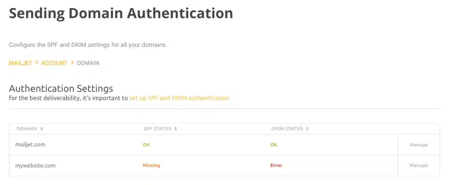 Mailjet Dkim Screenshot 1