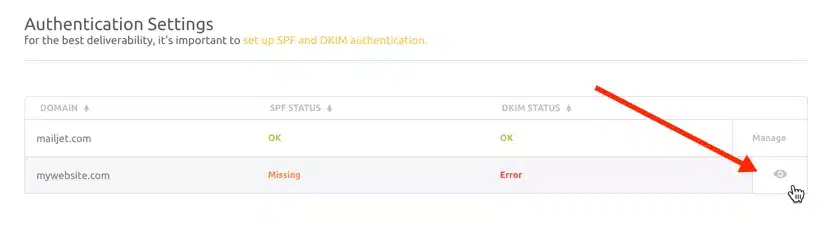 Mailjet Dkim Screenshot 2