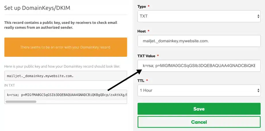 Mailjet Dkim Screenshot 5