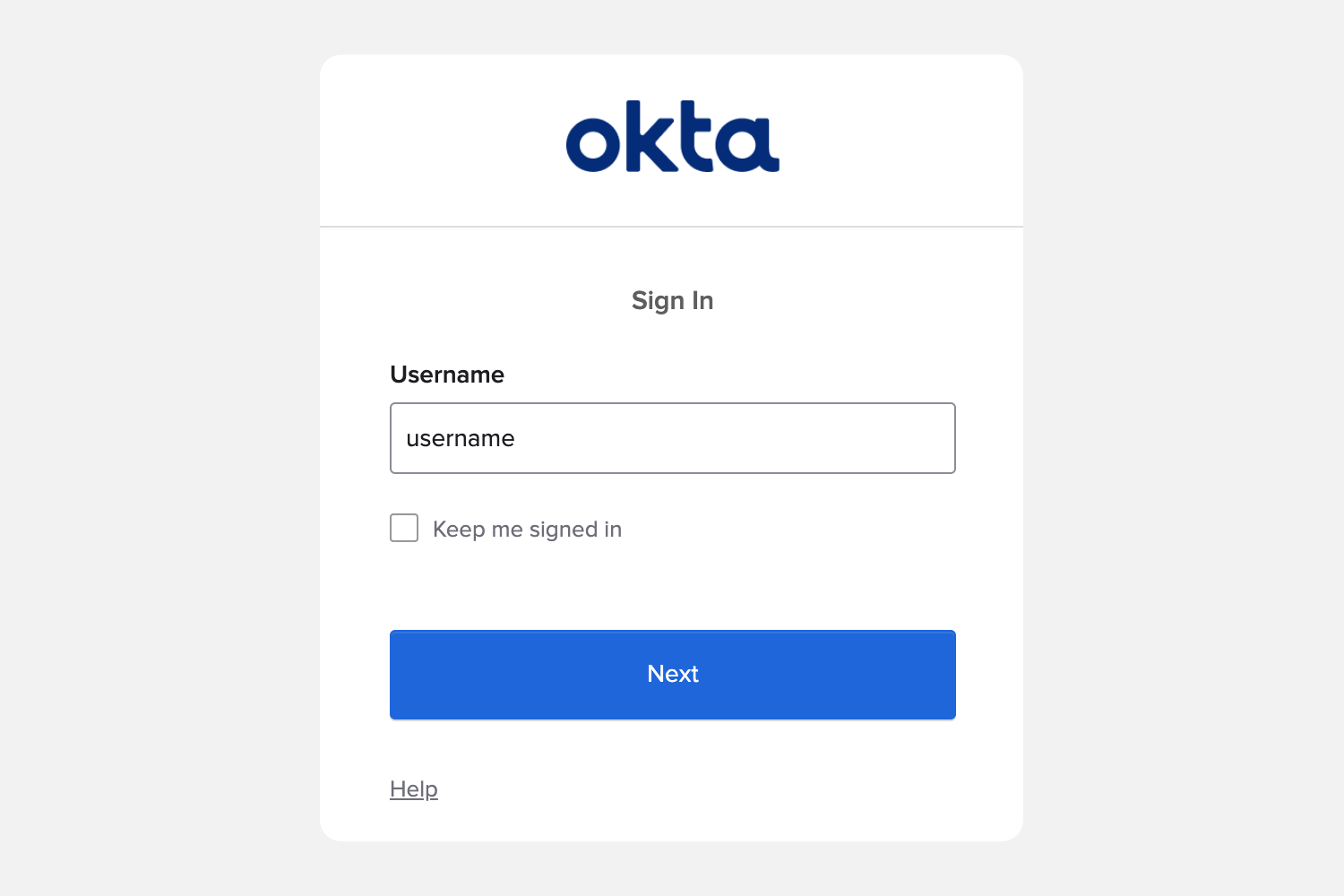 Okta Sign In Page