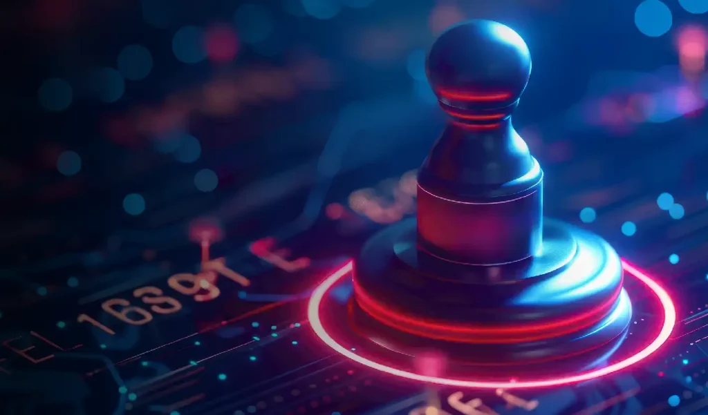 Futuristic Stamp On Digital Background