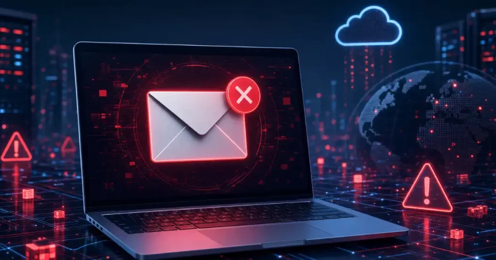 Email Envelope On A Laptop Screen In A Digital Environment Representing Email Communication Failure