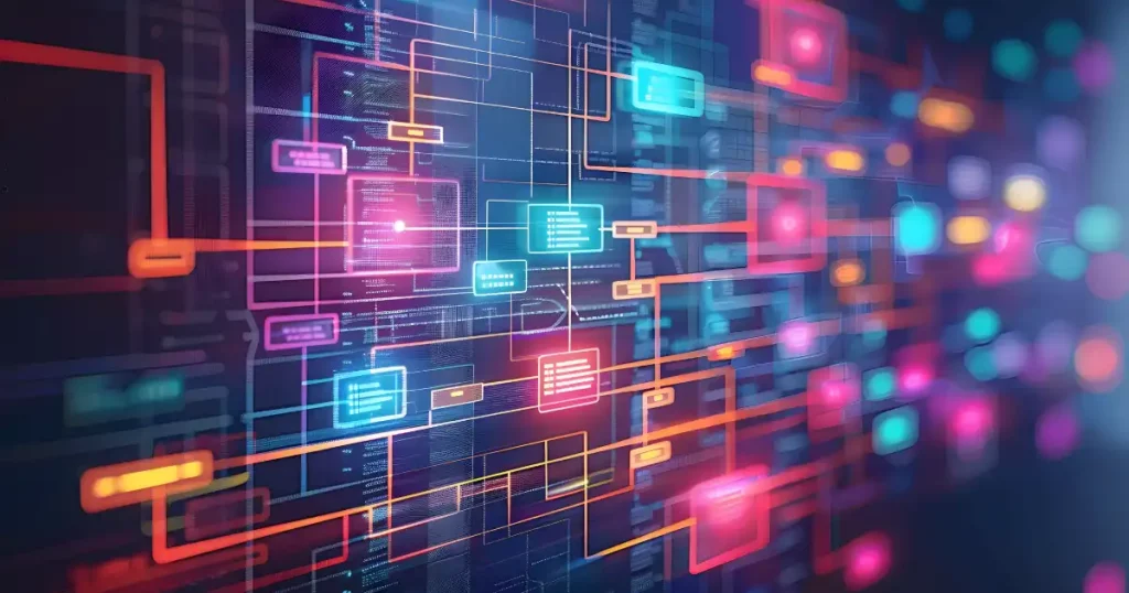 A Computer Screen With Colorful Data Lines
