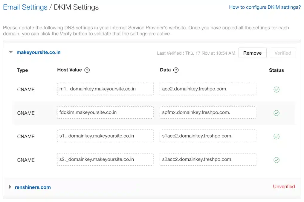 Freshdesk Dkim Screenshot 1