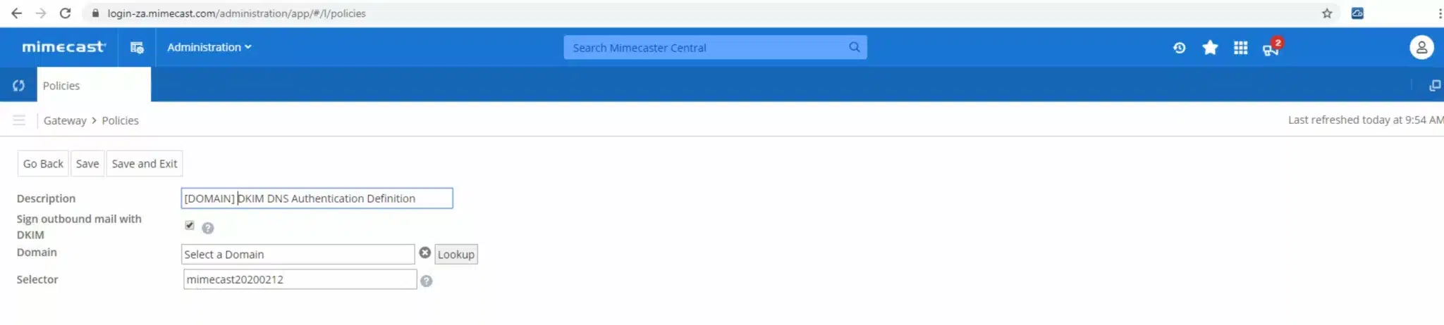 Mimecast Dkim Screenshot 4
