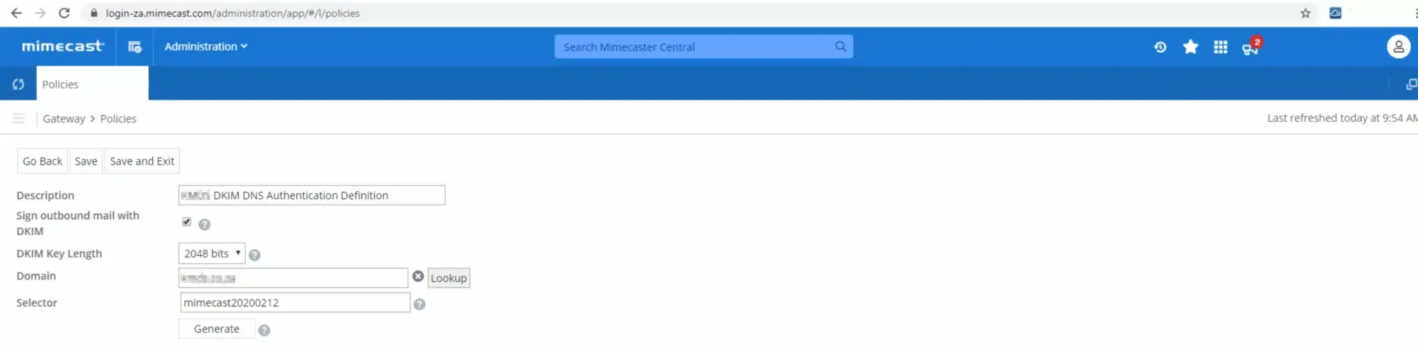 Mimecast Dkim Screenshot 6